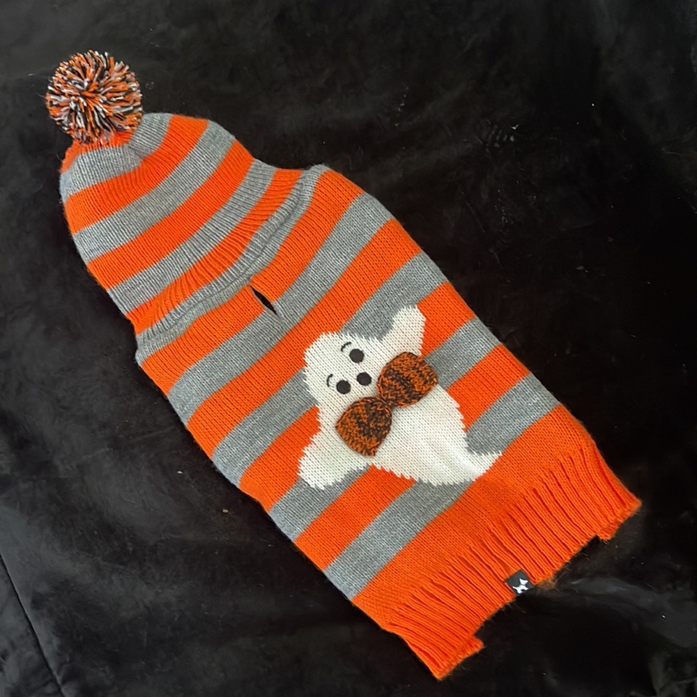 Halloween Dog Sweater with Hood. XS